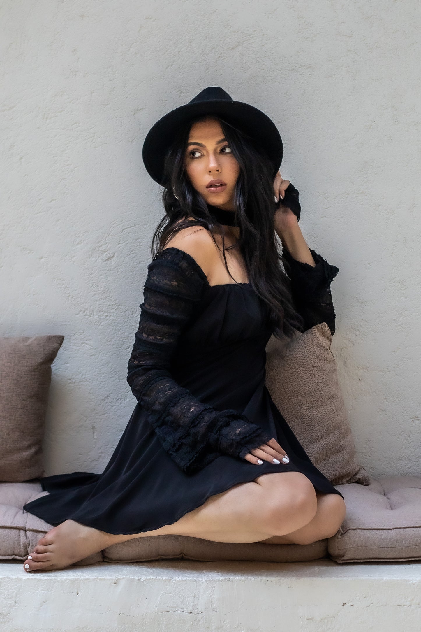 Black boho dress
