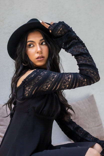 Black boho dress