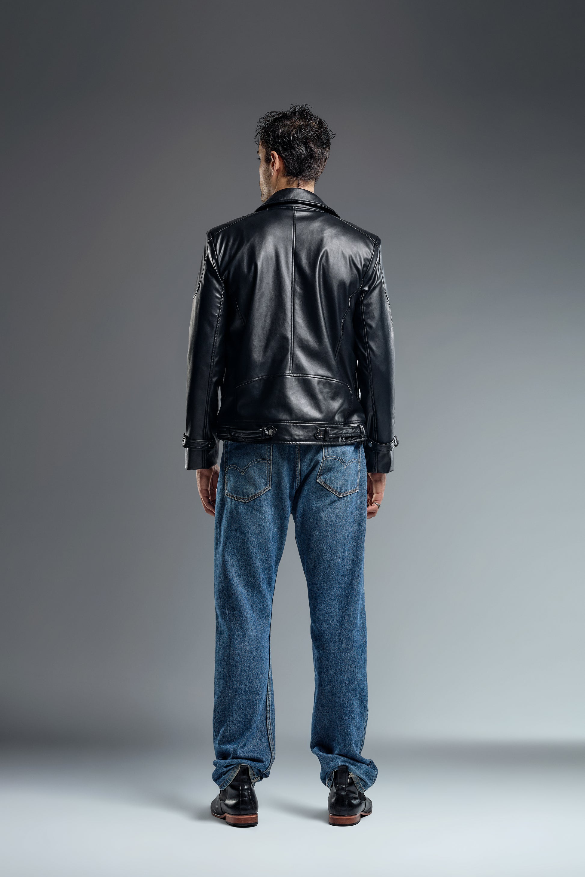 Faux Leather brown & Black classic jacket