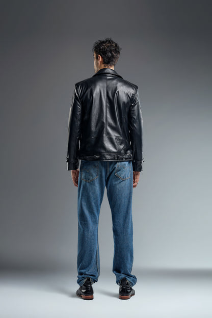 Faux Leather brown & Black classic jacket