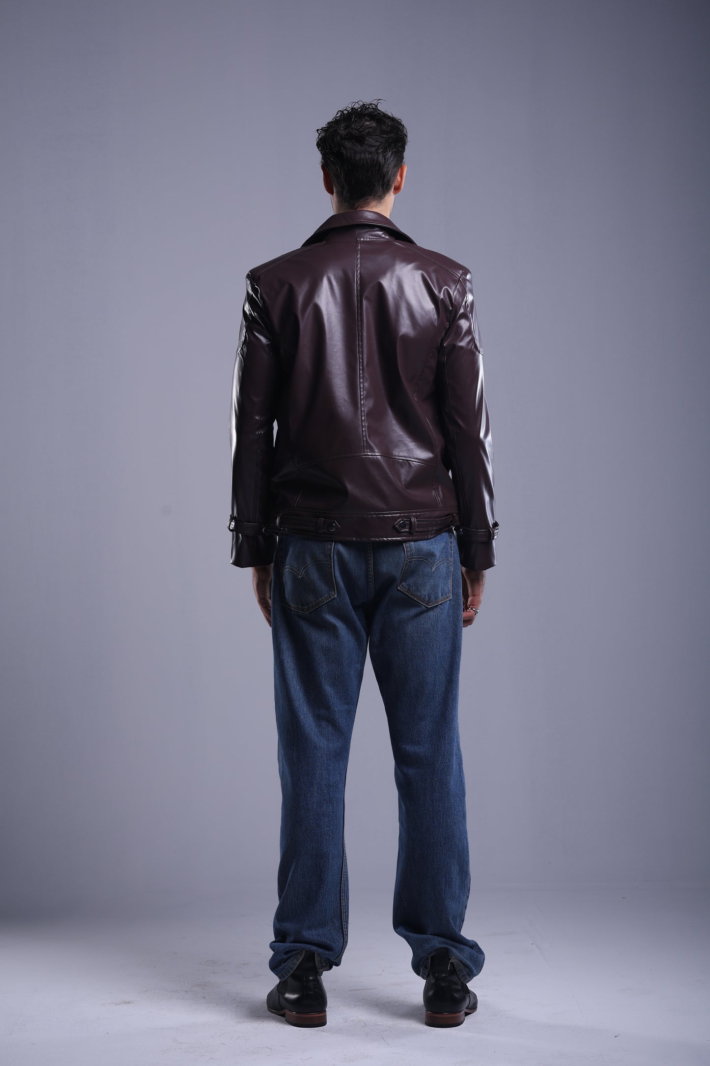 Faux Leather brown & Black classic jacket