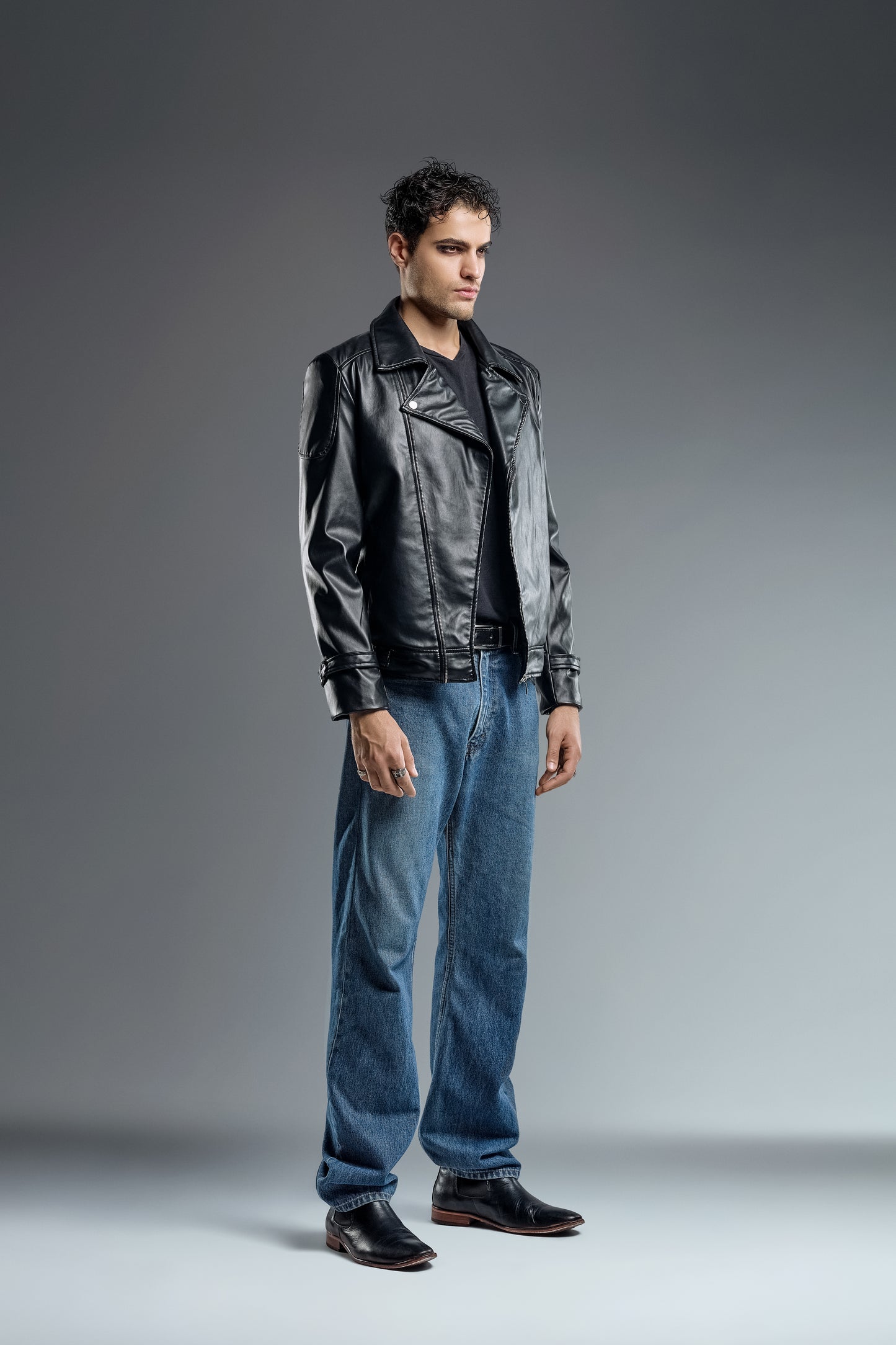 Faux Leather brown & Black classic jacket