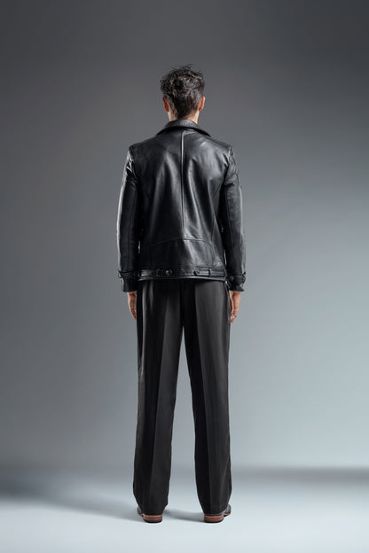 Genuine Leather brown & Black classic jacket