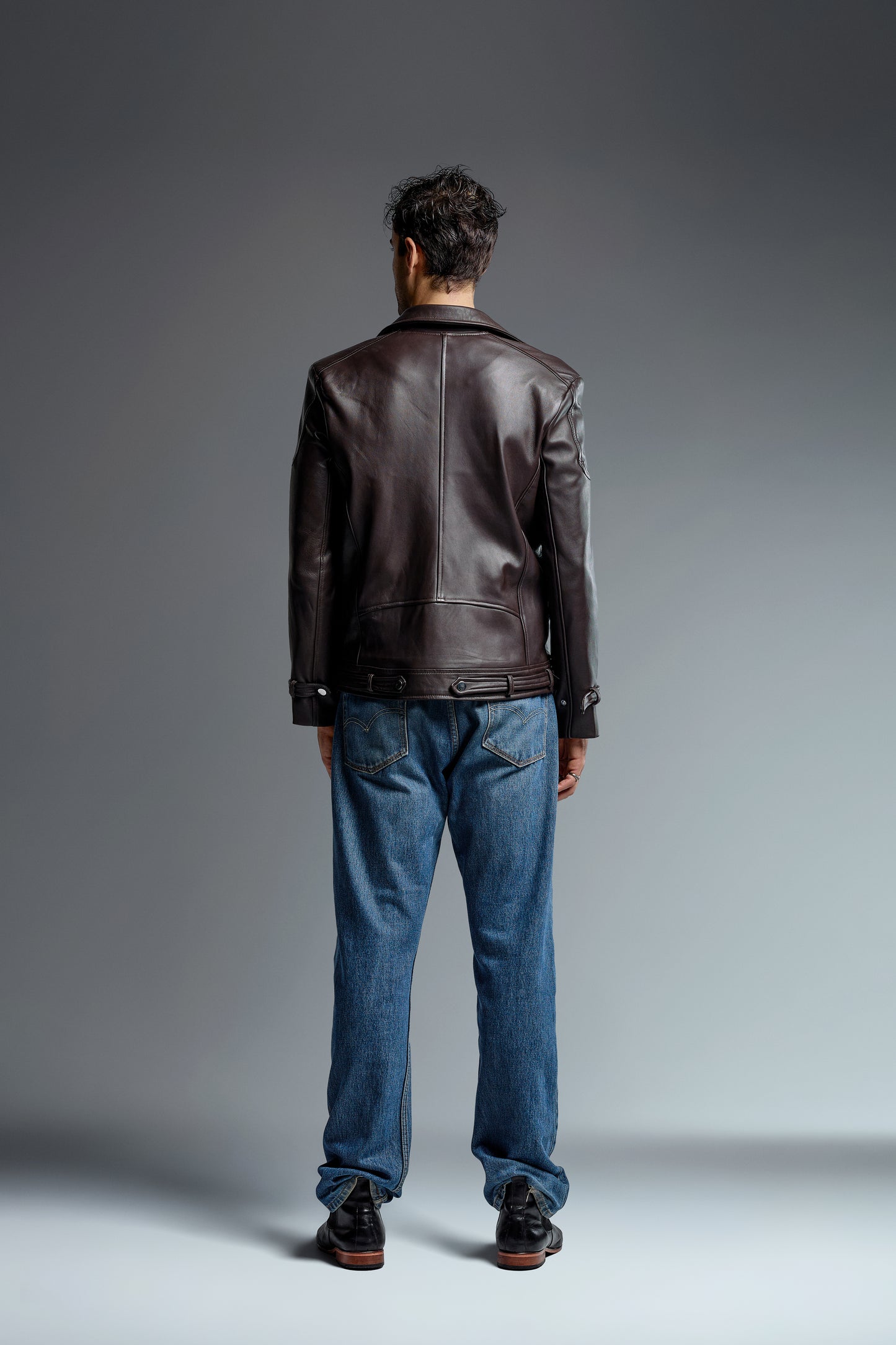 Genuine Leather brown & Black classic jacket