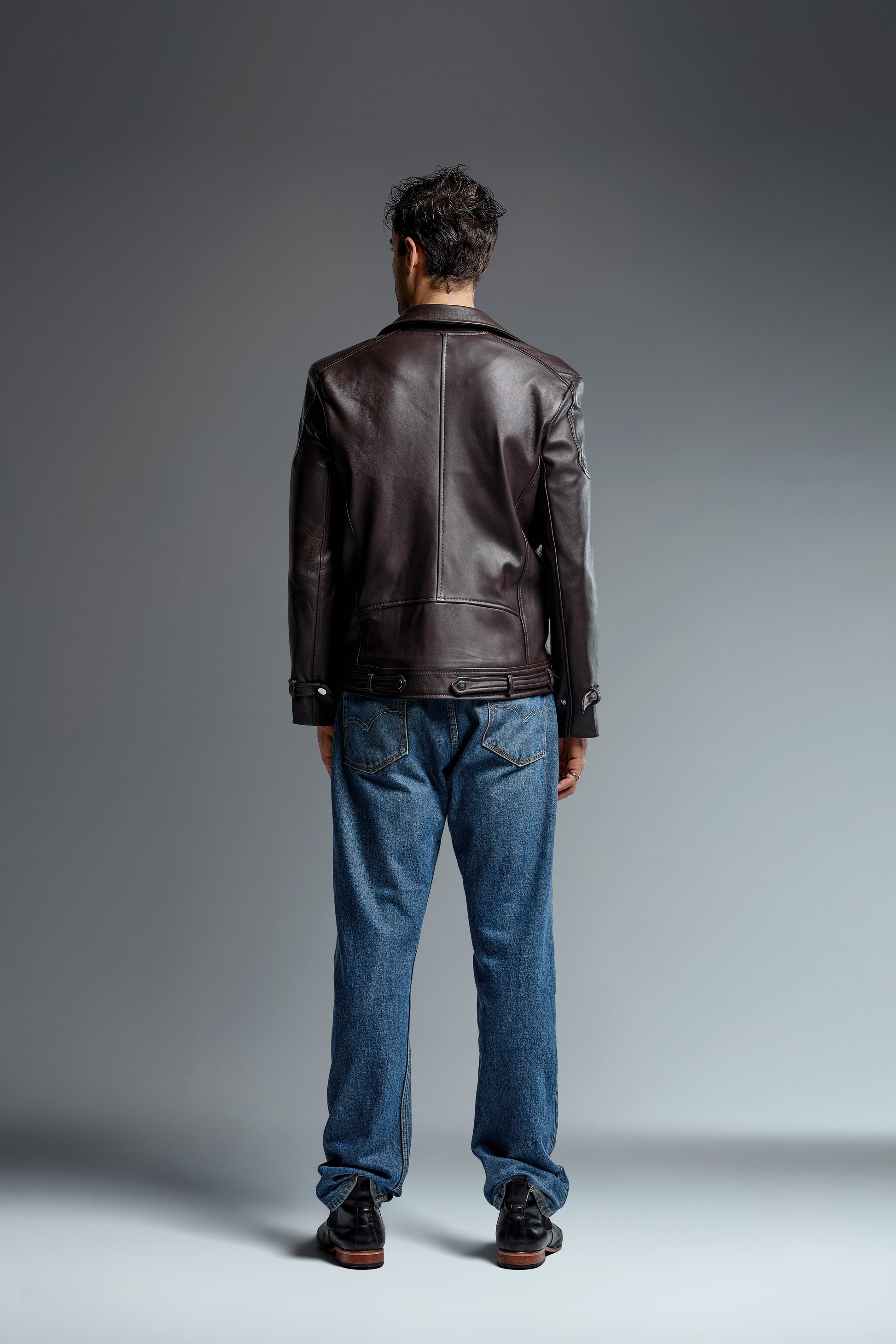 Genuine Leather brown & Black classic jacket