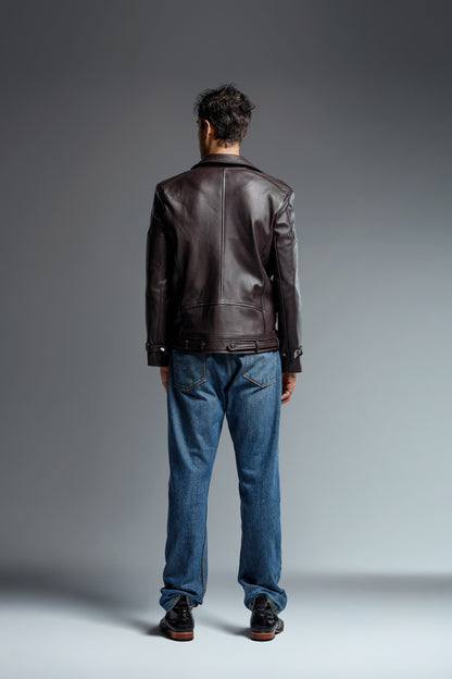 Genuine Leather brown & Black classic jacket