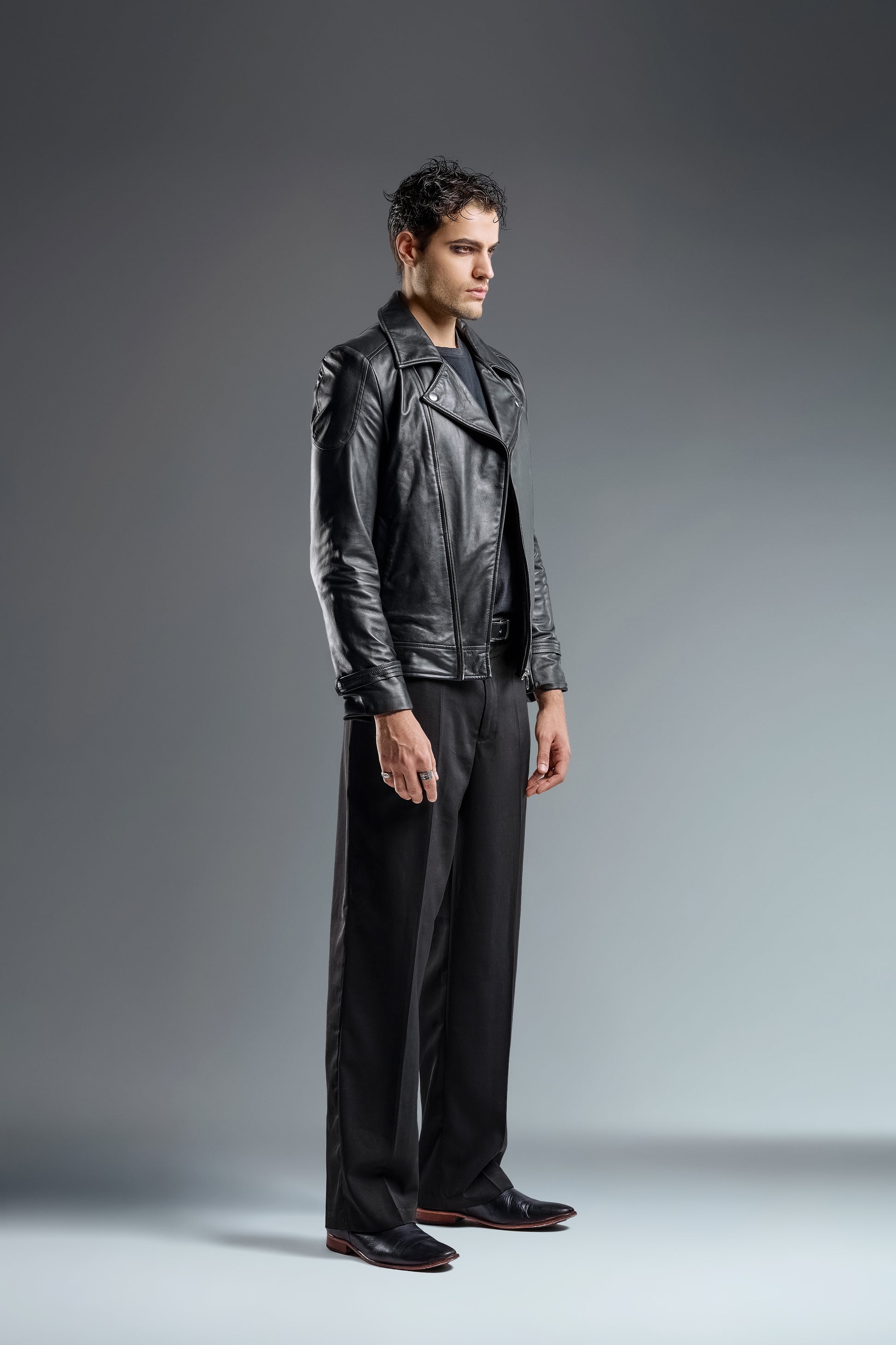 Genuine Leather brown & Black classic jacket