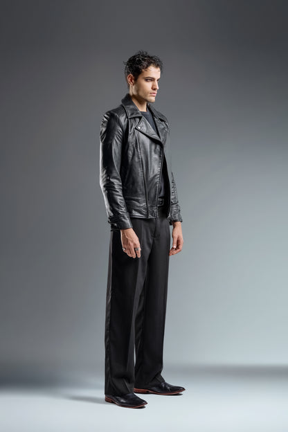 Genuine Leather brown & Black classic jacket