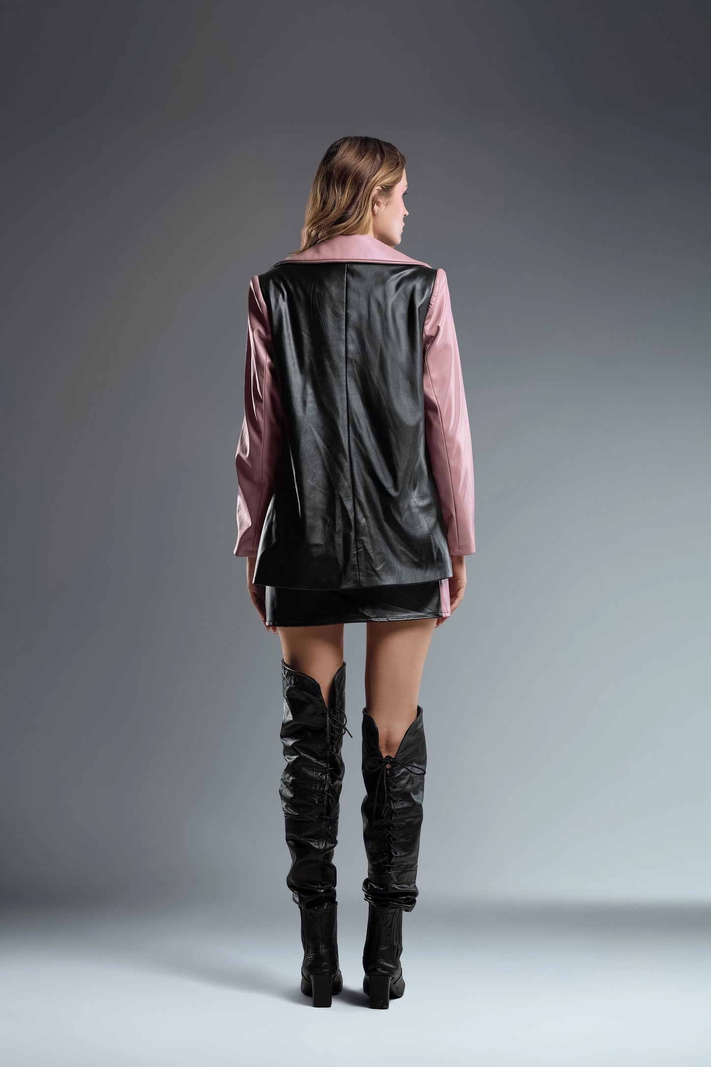 Two tone set (Pink Front) faux leather